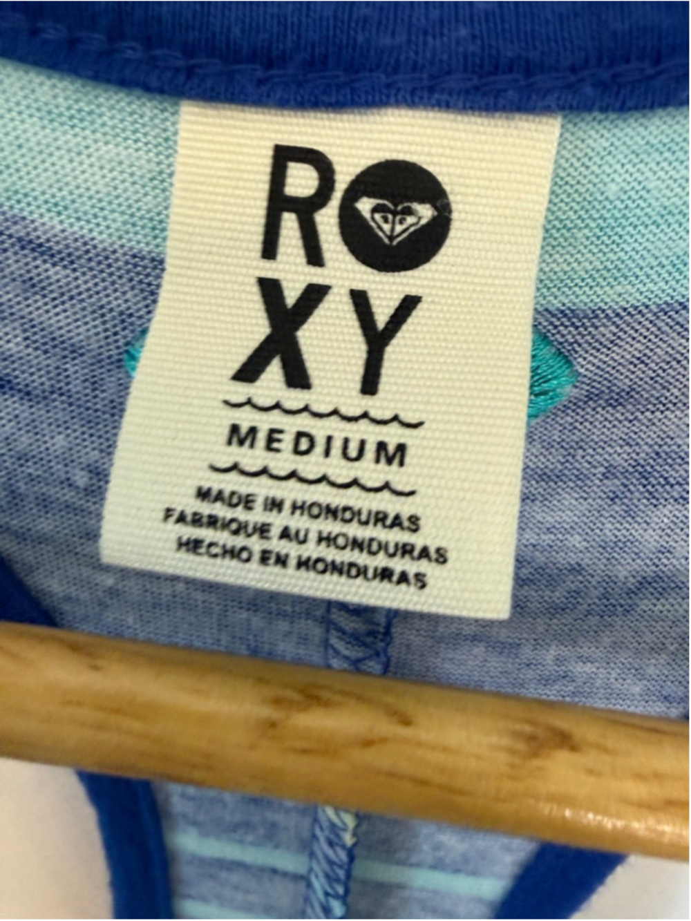 Roxy Blue Striped Racerback Maxi Dress Medium Beach Casual Summer Pocket - Picture 10 of 10